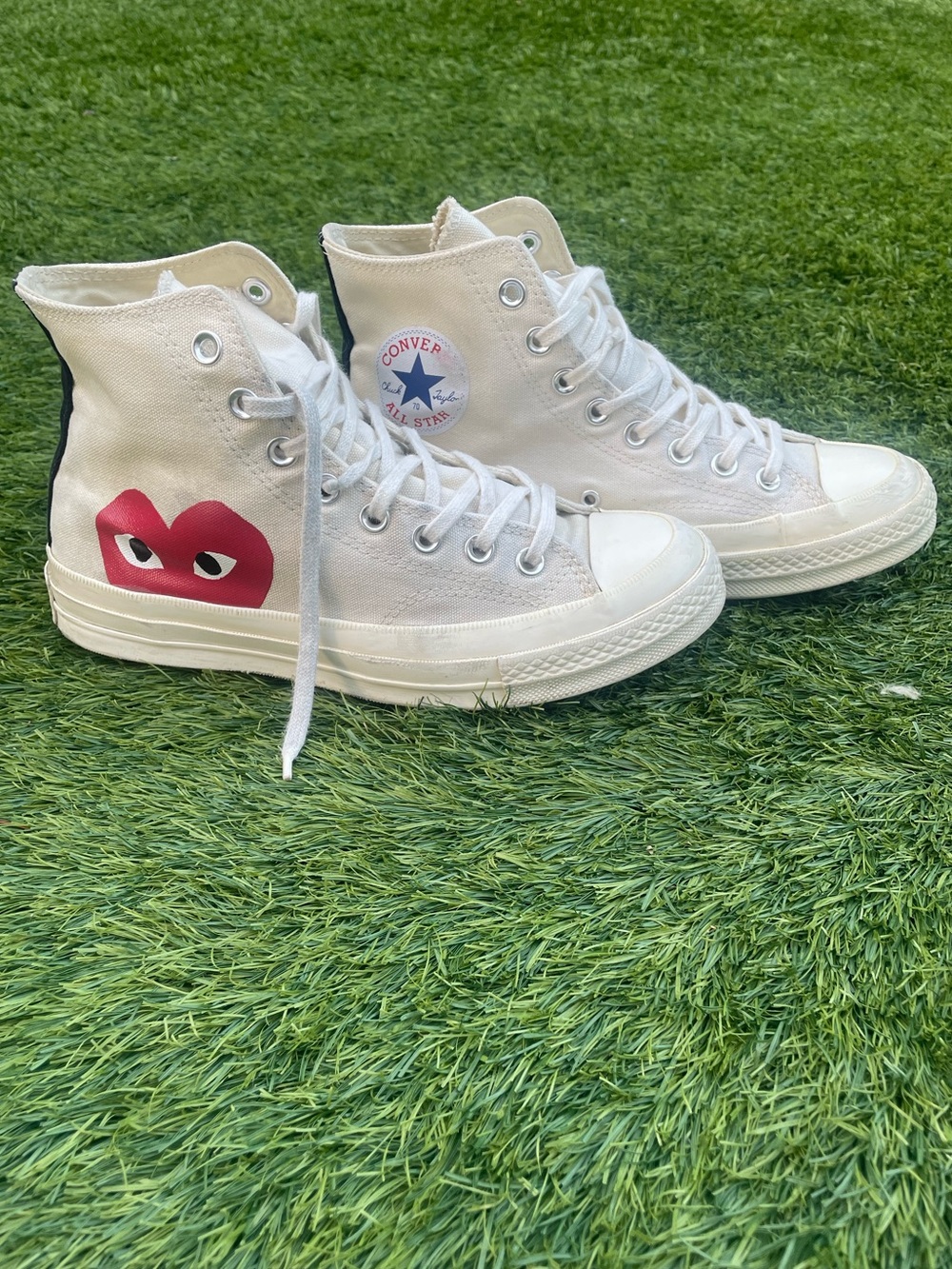 Converse x Comme des Garcons Play Chuck 70 Hi Sneakers - Milk White / 150205C